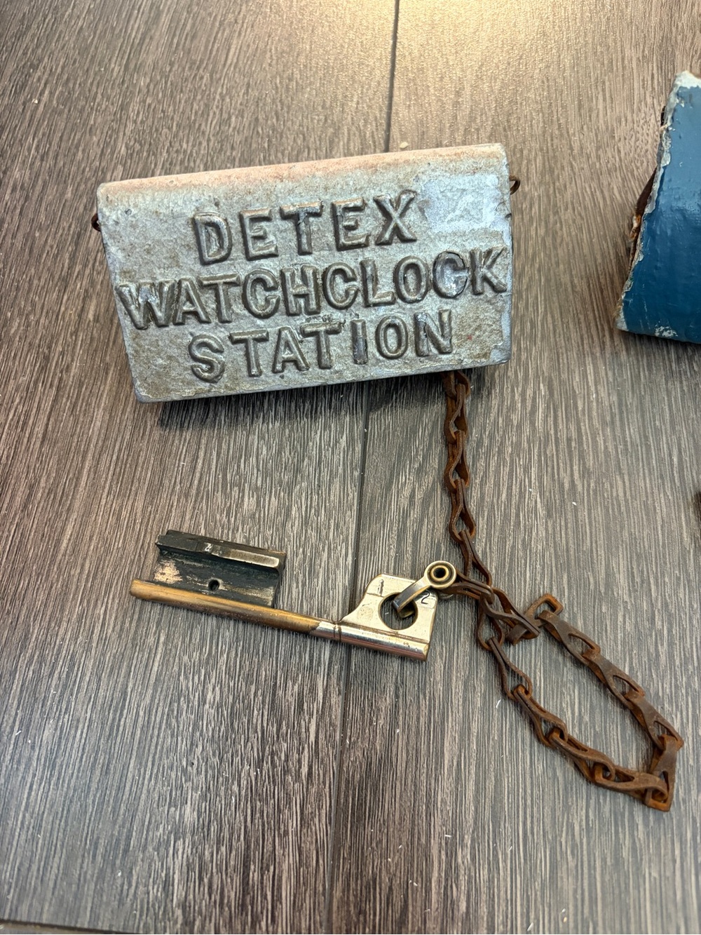 Vintage Watchclock Station Key Holder